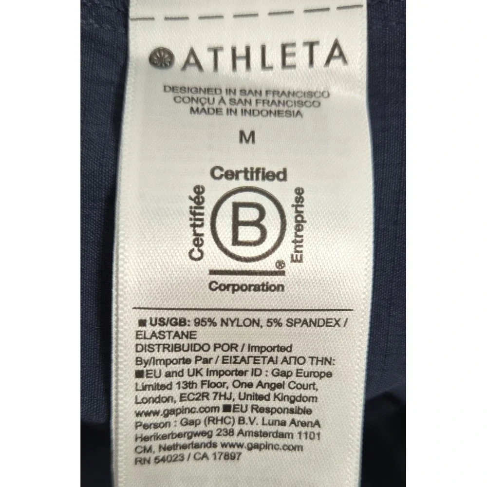 Athleta Trekkie M High Rise Parachute Pants Navy Blue Nylon Flex Waist Active - Picture 7 of 13